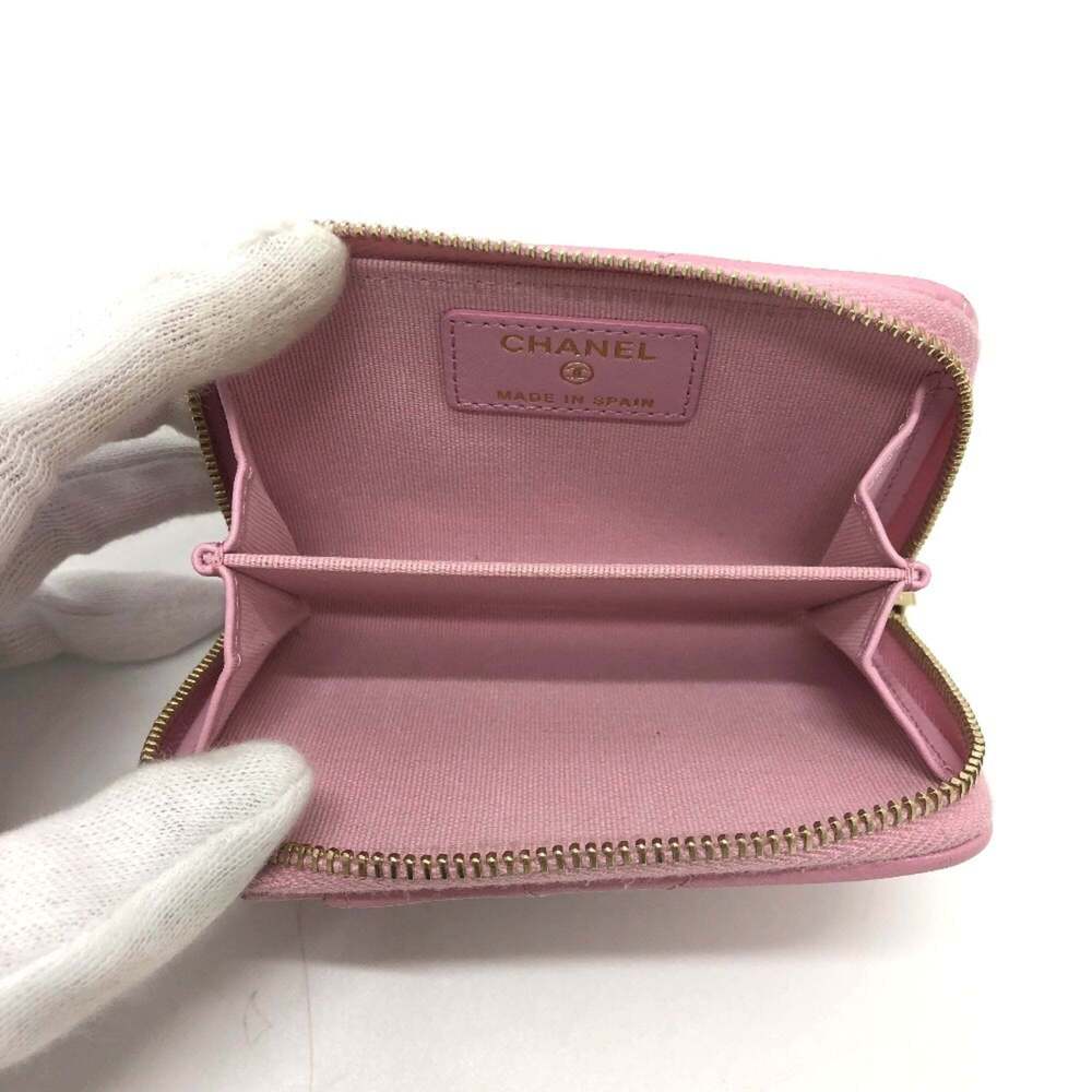 CHANEL Authentic Pink Lambskin Leather Logo Wallet - Picture 6 of 12